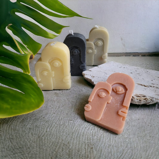 Abstract face candle